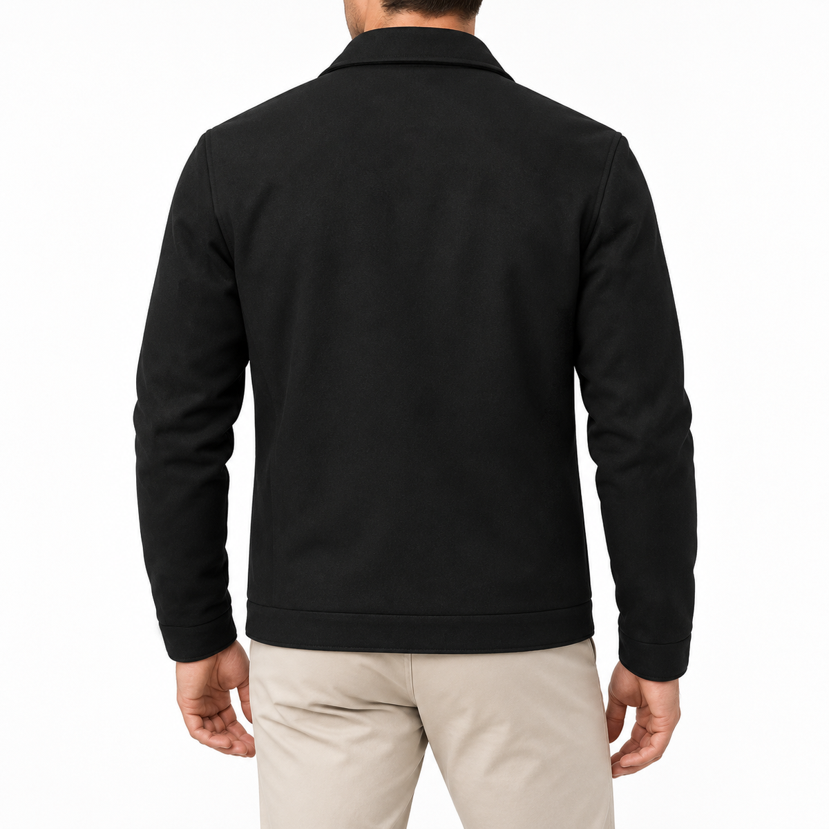 Dual Pocket Zippered Black Jacket