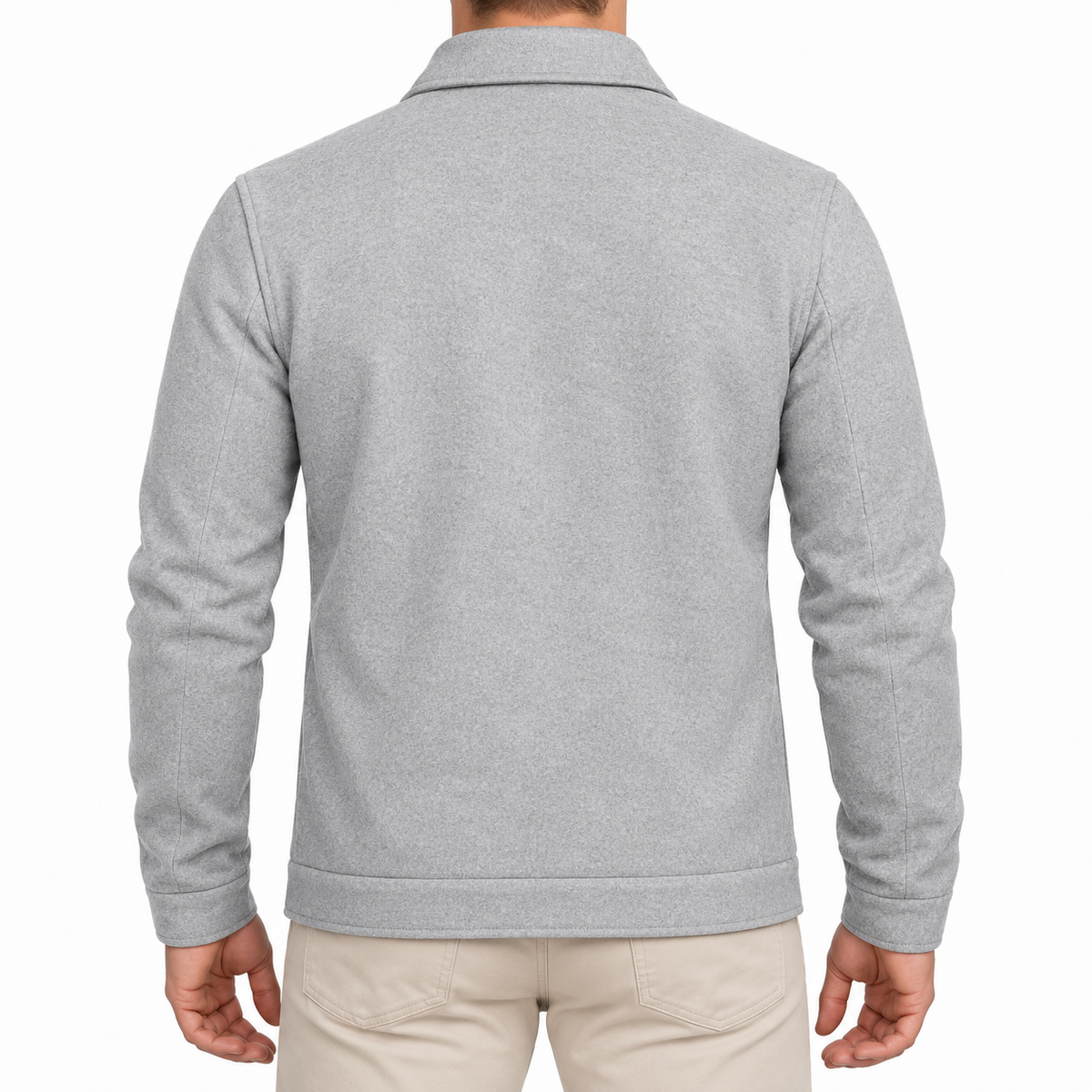 Dual Pocket Zippered Grey Jacket