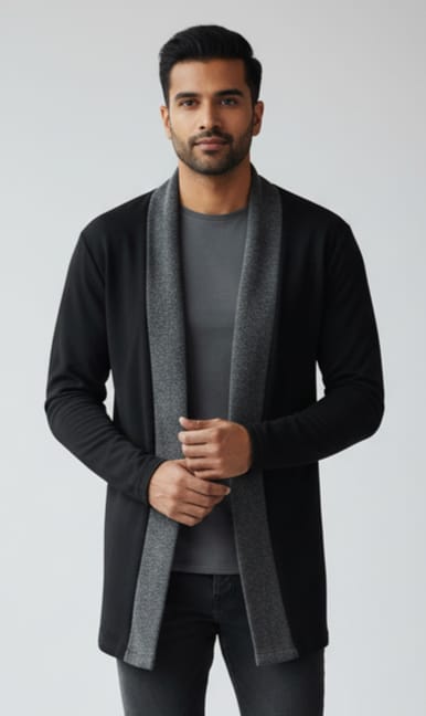 Charcoal Patch Cardigan