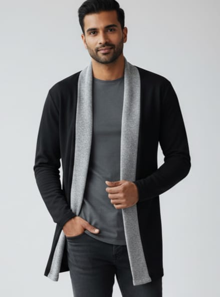 Heather Grey Patch Cardigan