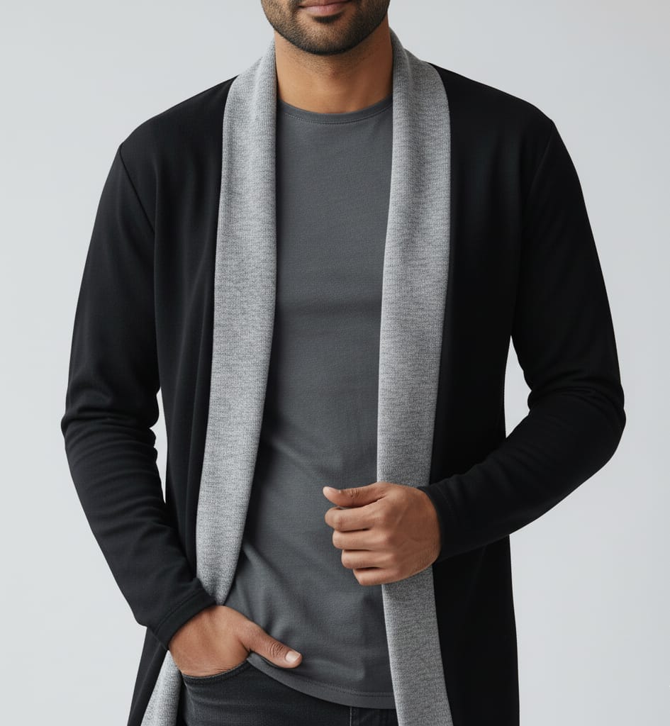Heather Grey Patch Cardigan