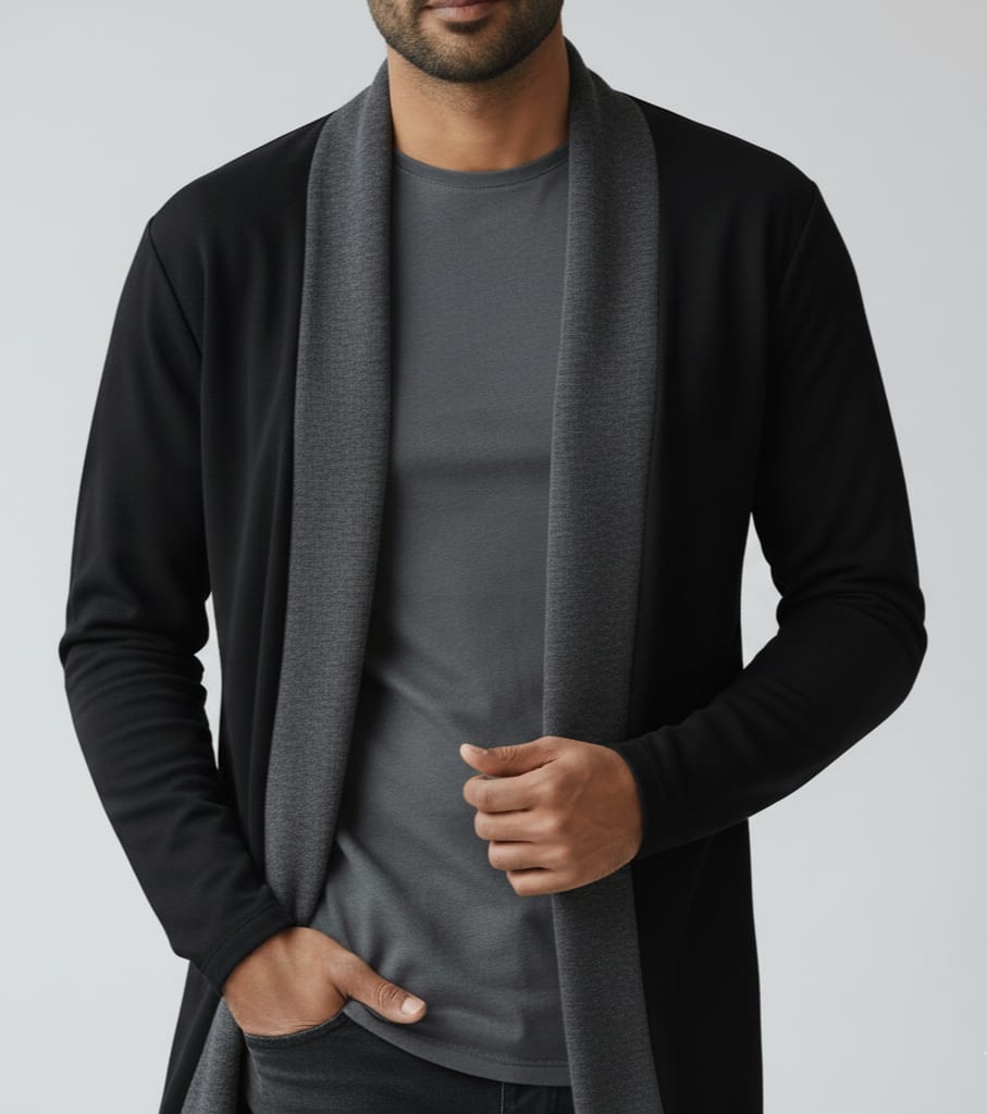 Charcoal Patch Cardigan