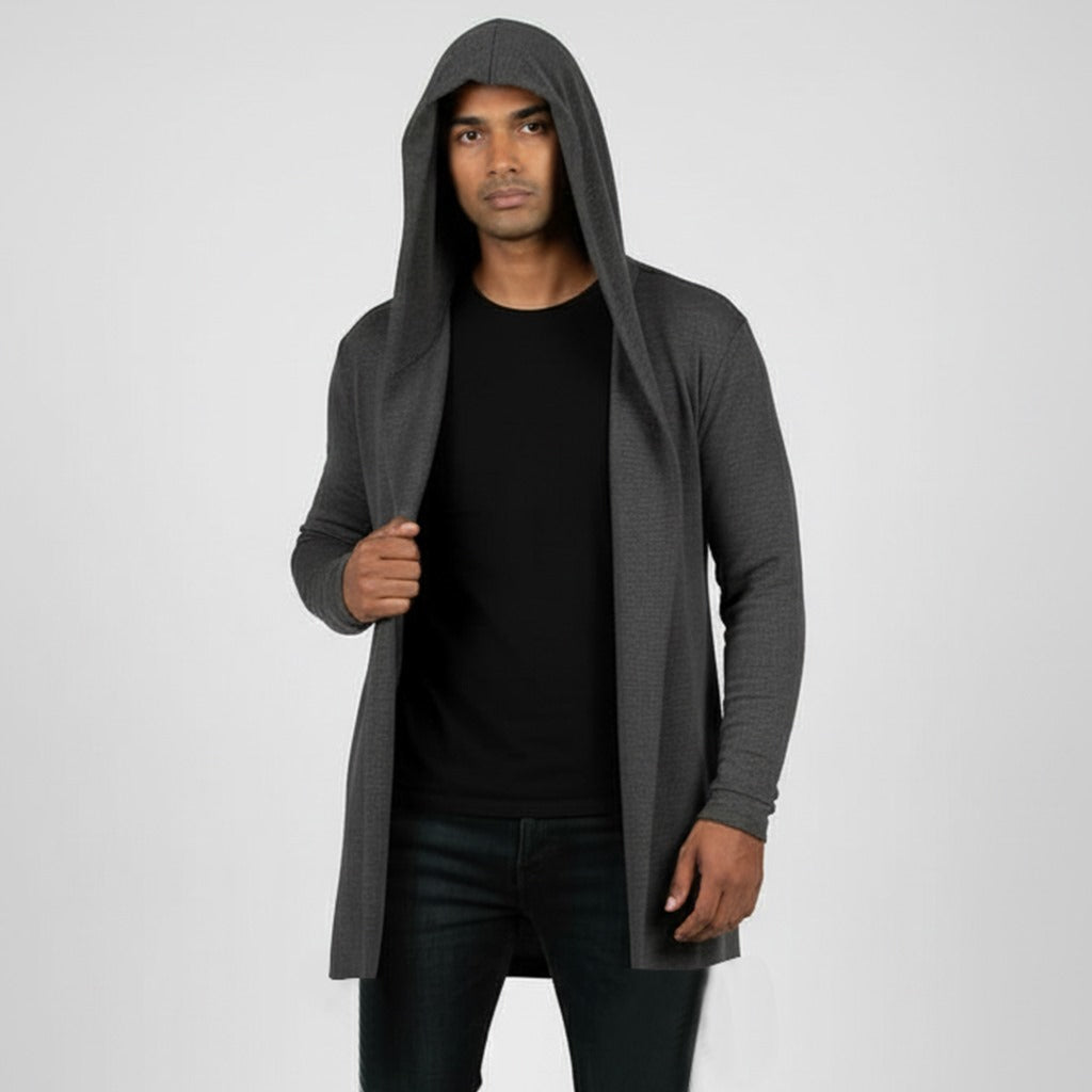 Hooded Charcoal Cardigan