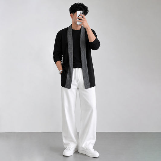 Black & Charcoal Cardigan Co-Ord Set