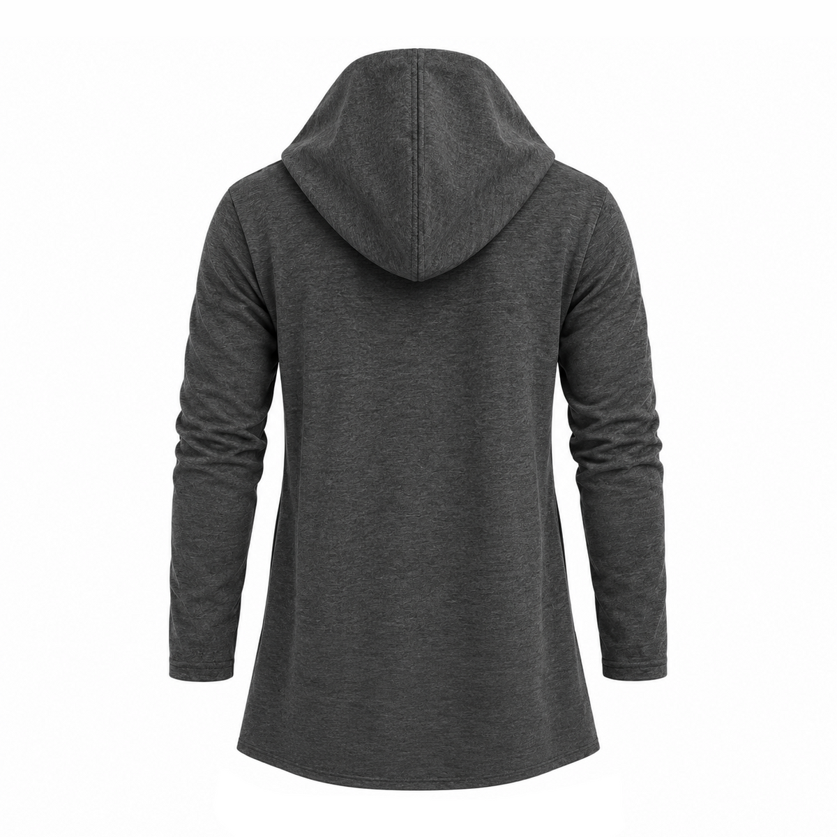 Longline Hooded Cardigan – Charcoal Grey
