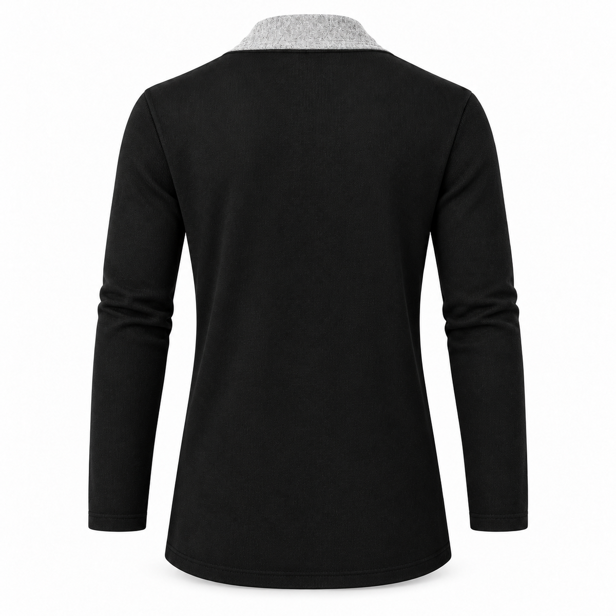 Contrast Shawl Cardigan – Black & Heather Grey