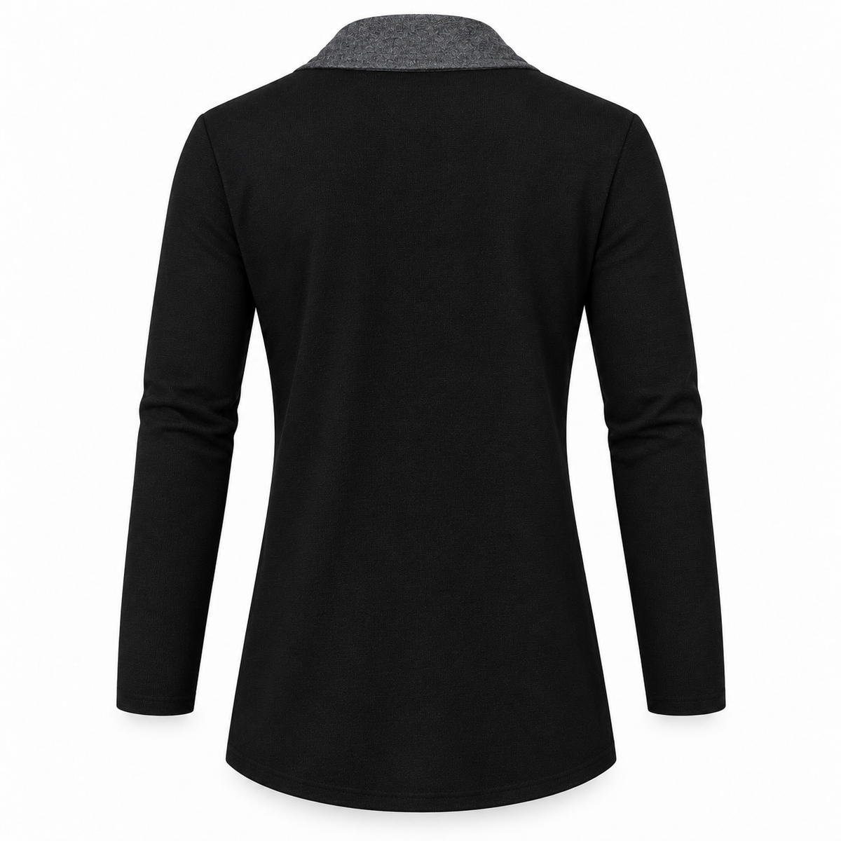 Contrast Shawl Cardigan – Black & Charcoal