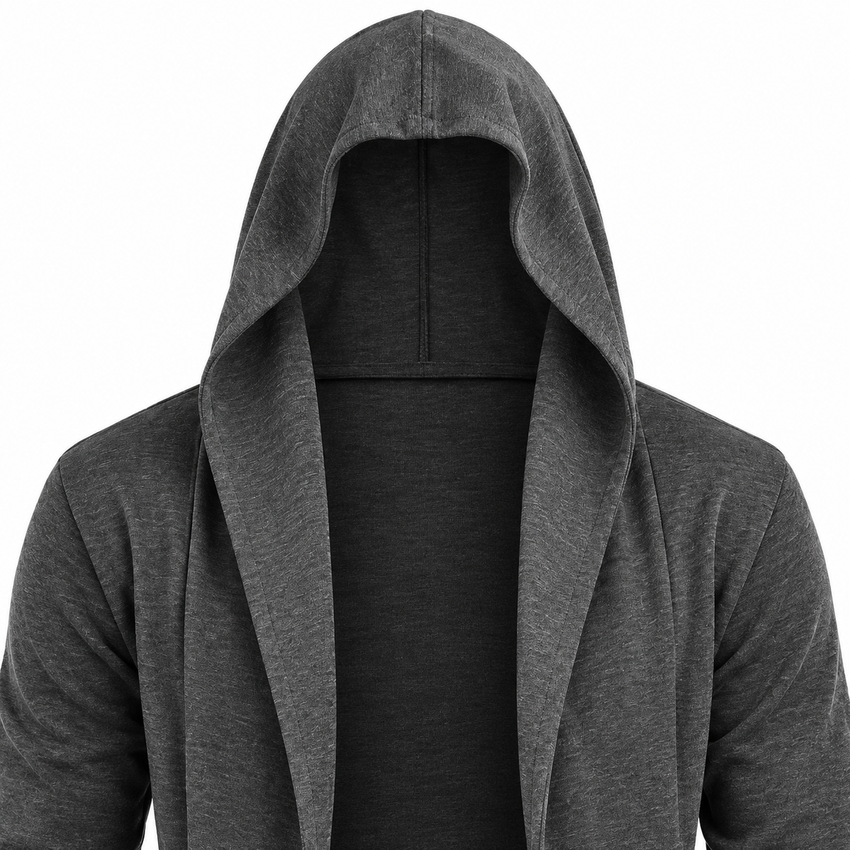 Longline Hooded Cardigan – Charcoal Grey