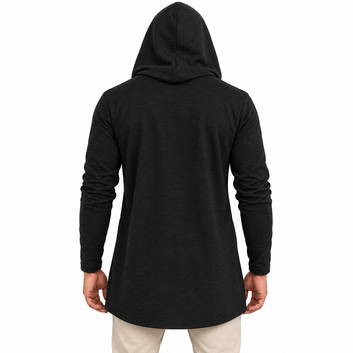 Longline Hooded Cardigan – Black
