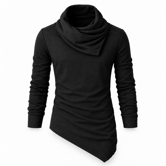 Black Cowl-Neck Top