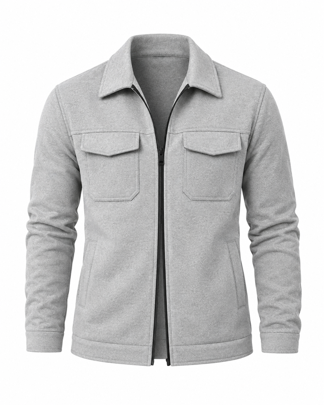 Grey Zipper Jacket Co-Ord Set