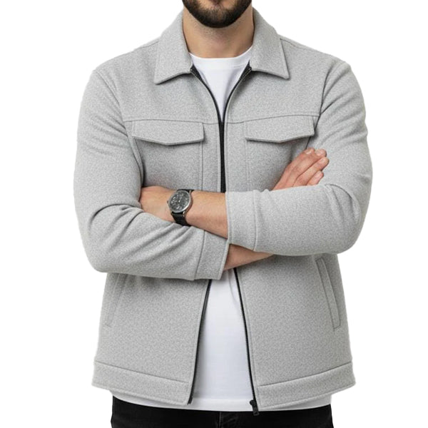 Dual Pocket grey Zipper Jacket