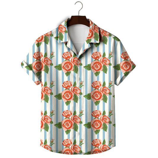 * Floral Stripes Shirt